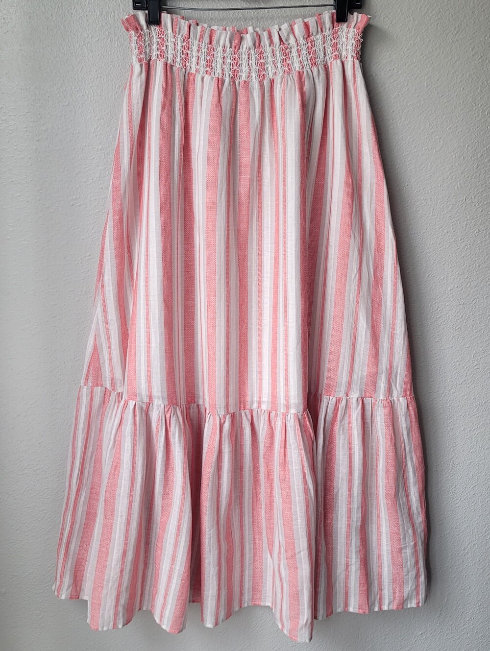 Kivari Hailee Striped Linen Cotton Blend Boho Coastal Blouse Size 12 NWT - Picture 12 of 13